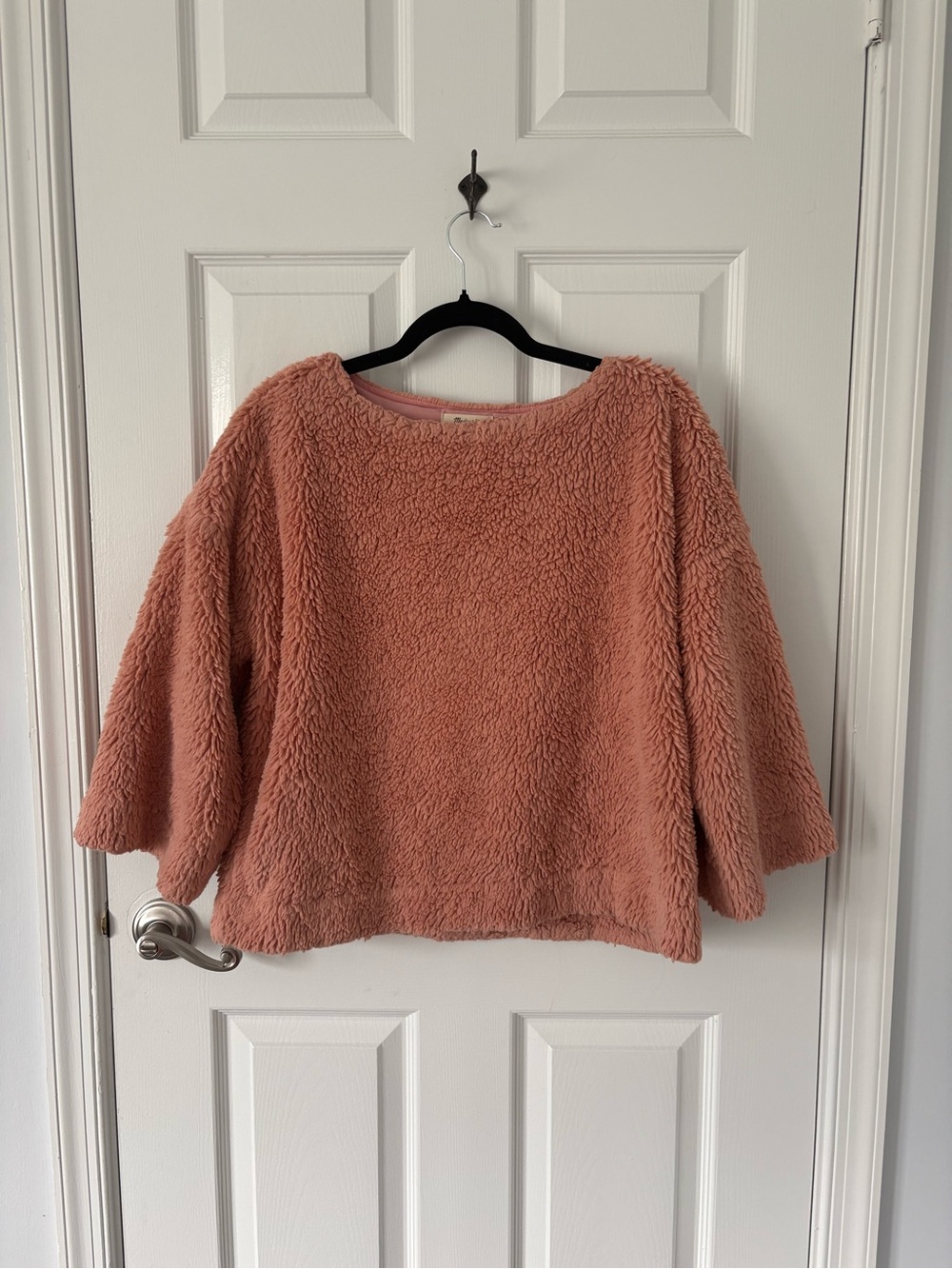 Madewell Pink Teddy Fuzzy Pullover Sweater M